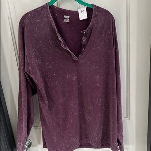 PINK Victoria's Secret Purple Long Sleeve Buttoned Top